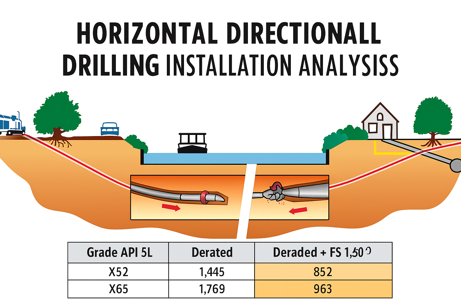 Analisis Horizontal Directional Drilling (HDD) dan Perhitungan Allowable Pull Force API 5L dengan Derating